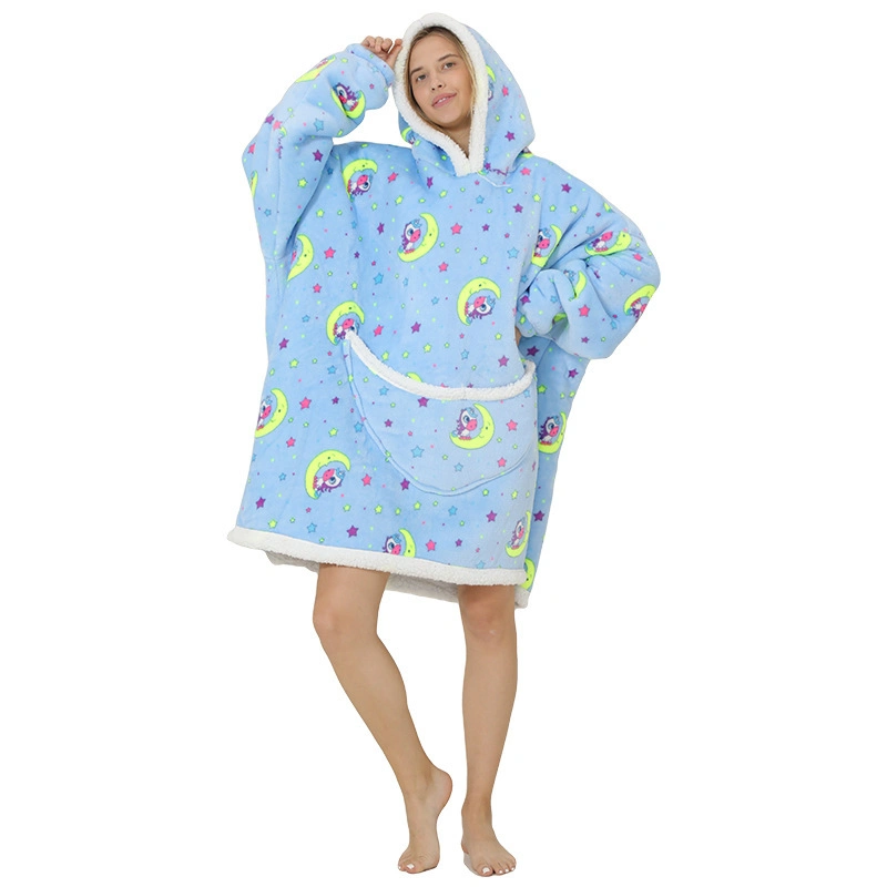 Avocado Printed Oversized Hoodie Blanket for Adult Children Outdoor Hoody Sweatshirt Wearable Blanket Pullover Hoodie Blanket